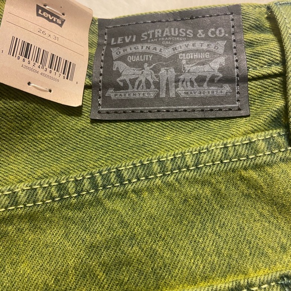 Levi’s distressed 94’ baggy mid-rise straight leg barrel green jeans size 26x31 - Picture 10 of 11